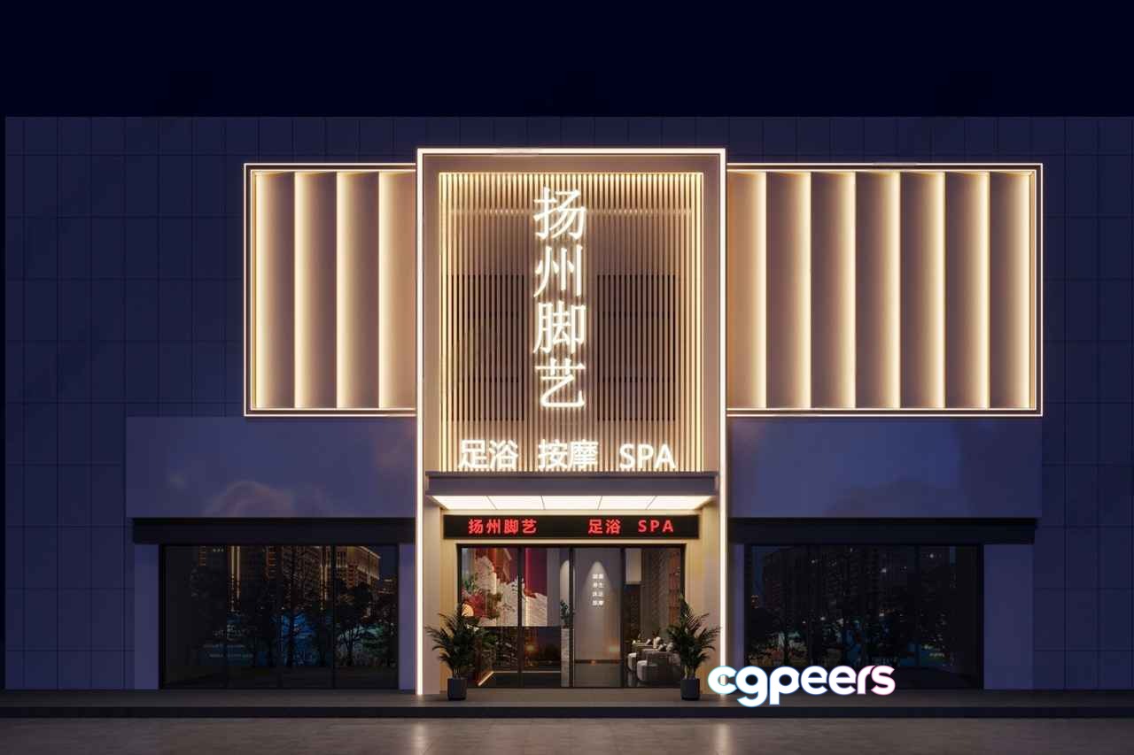 A Modern Building With Chinese Writing 3D Model - 4972 - VRAY Render A Modern Building With Chinese Writing 3D Model - 4972 - VRAY Render