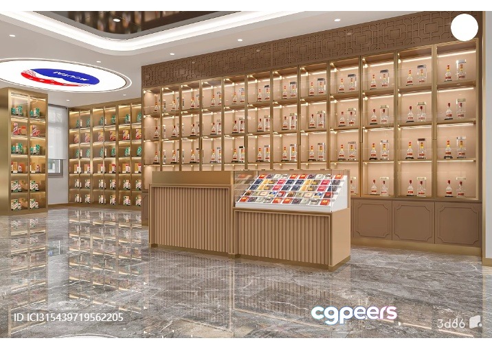 A Display Case With Various Items 3D Model - 1893 - VRAY Render