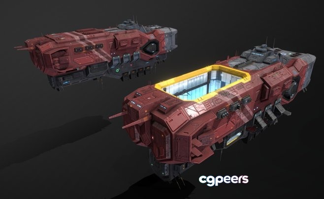 3D Game Assets - Scifi Mobile Shipyard Class I 3D Game Assets - Scifi Mobile Shipyard Class I