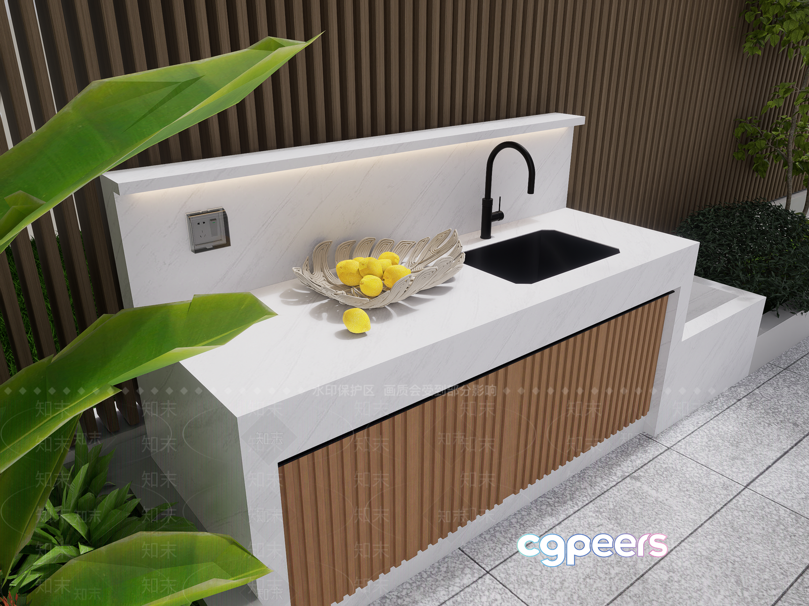 Modern Outdoor Kitchen 3D Model - 23113 - VRAY Render Modern Outdoor Kitchen 3D Model - 23113 - VRAY Render