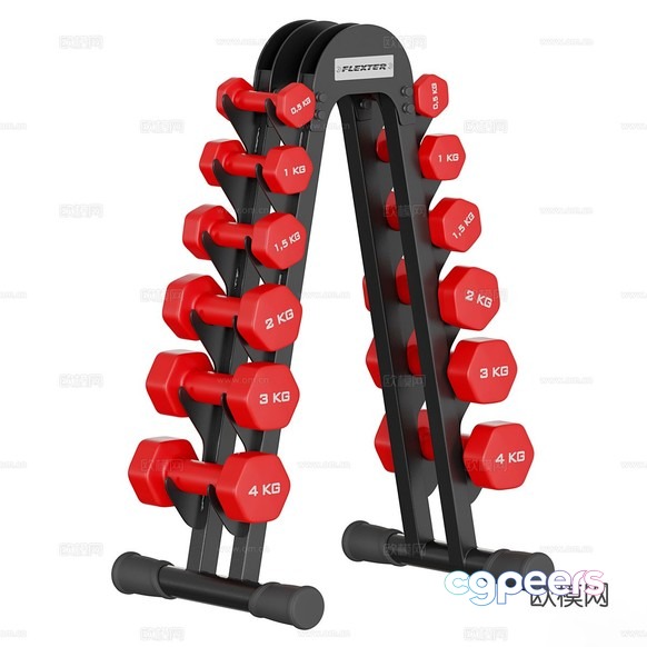 A Rack Of Dumbbells 3D Model - 15560 - CORONA Render