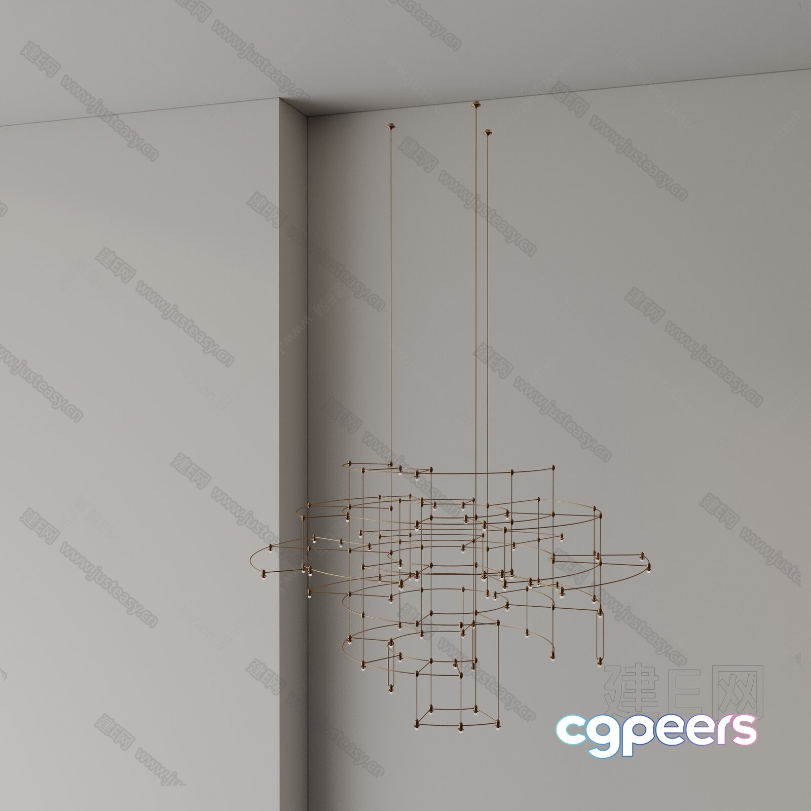 Gold Light Fixture 3D Model - 13326 - VRAY Render Gold Light Fixture 3D Model - 13326 - VRAY Render