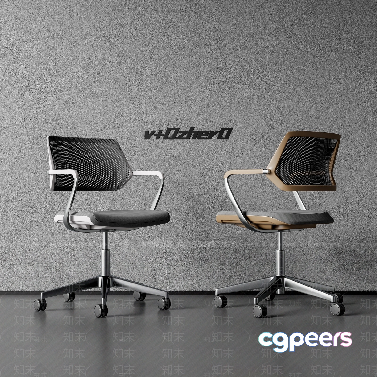 White And Black Office Chairs 3D Model - 10912 - VRAY Render White And Black Office Chairs 3D Model - 10912 - VRAY Render