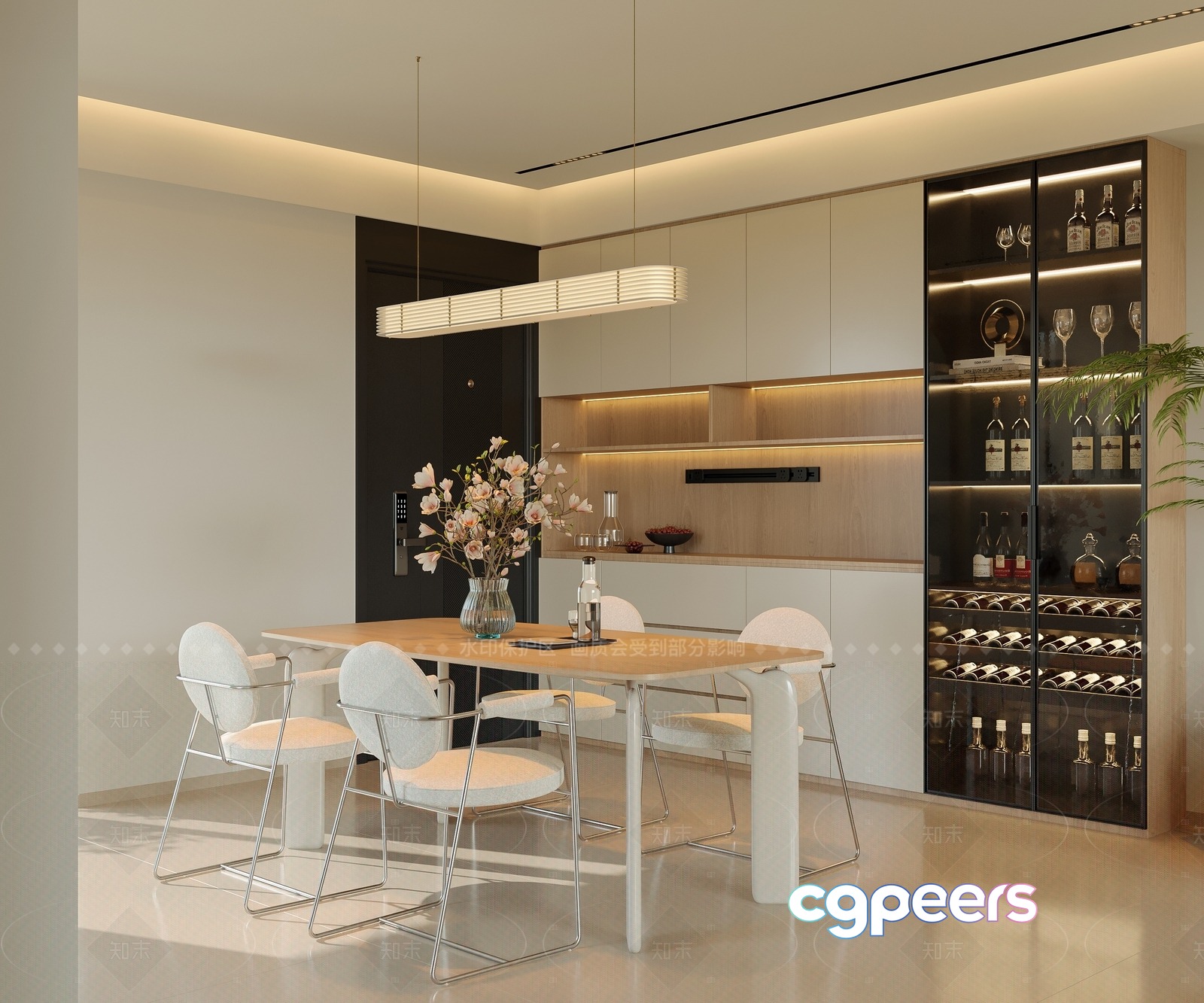 Modern Dining Room 3D Model - 6151 - VRAY Render