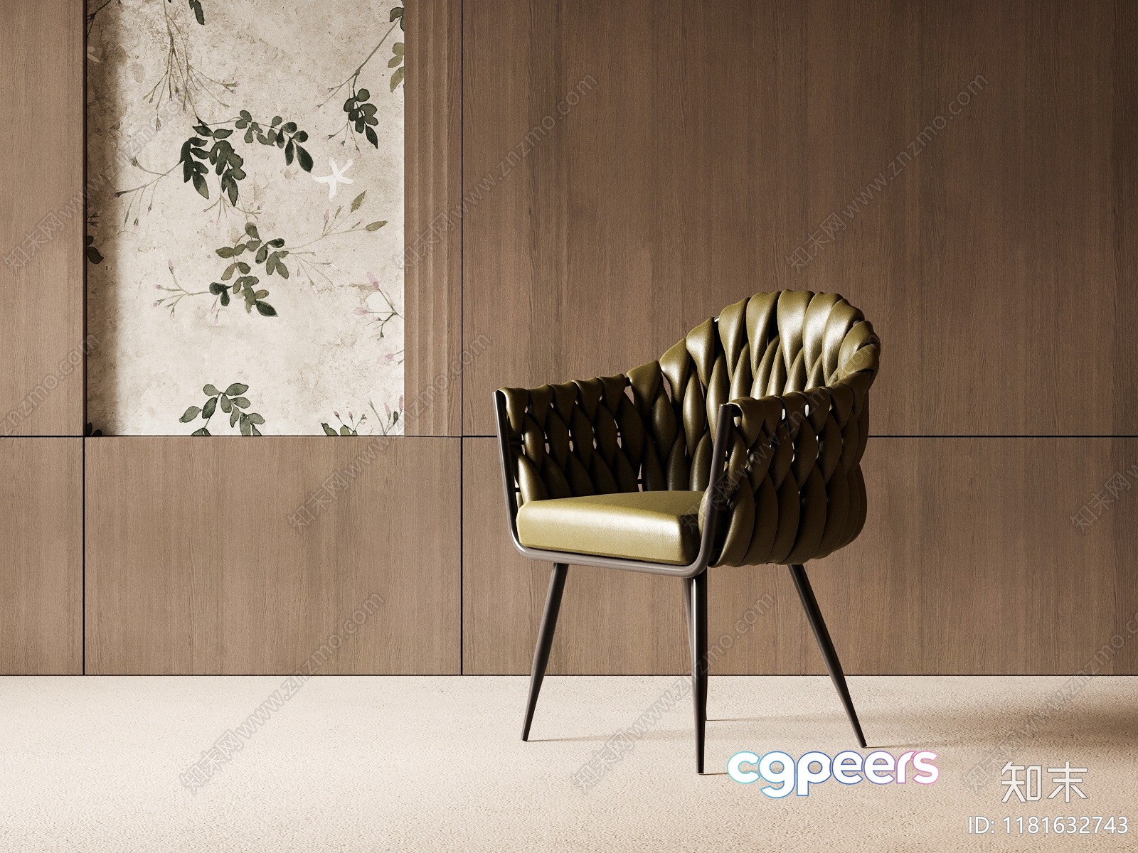 Modern Green Chair 3D Model - 14986 - VRAY Render