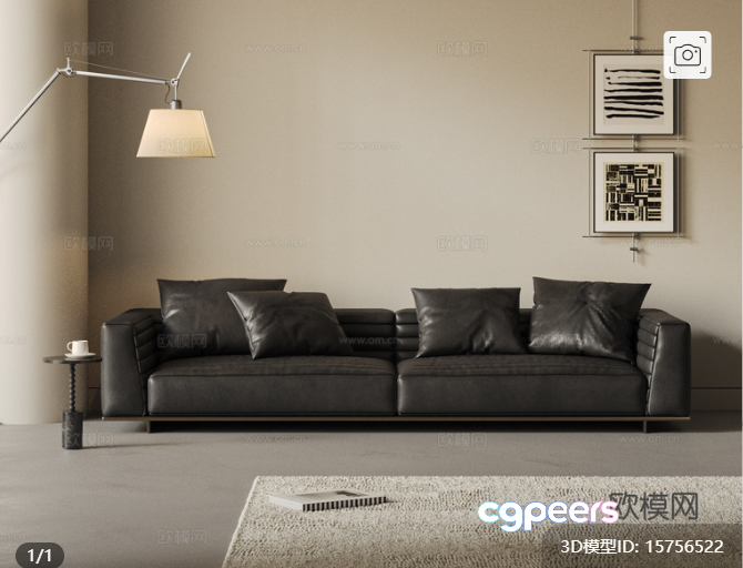 Modern Living Room 3D Model - 9375 - VRAY Render