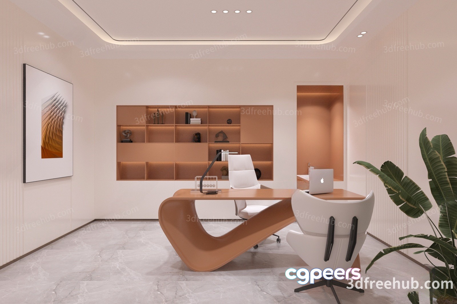 Modern Office Space 3D Model - 23545 - VRAY Render