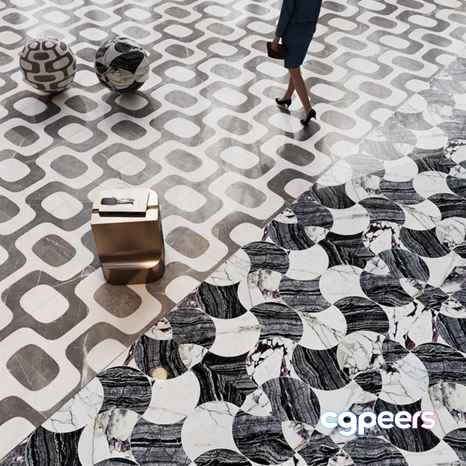 A Person Walking On A Patterned Floor 3D Model - 21658 - CORONA Render