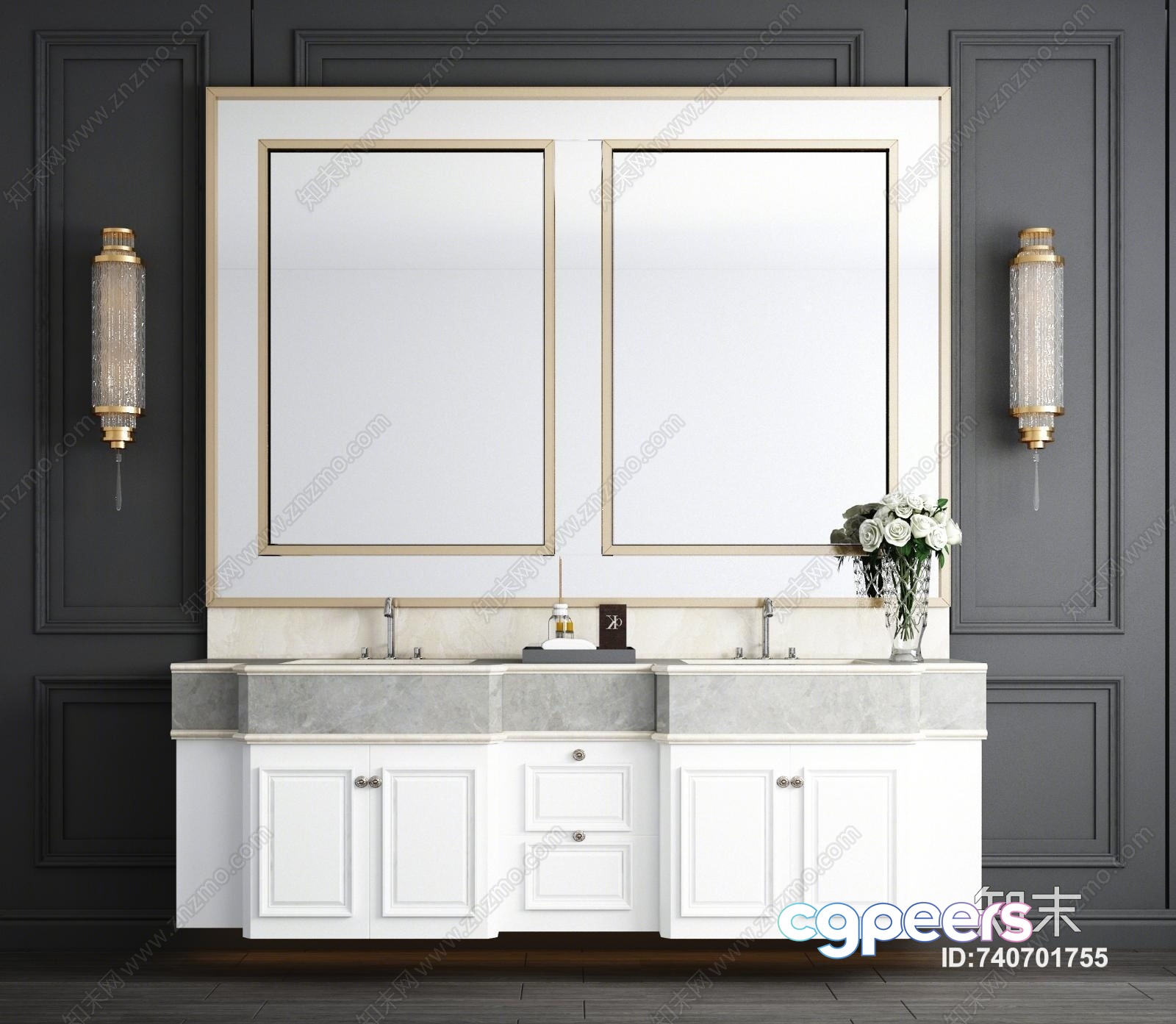 Modern Bathroom Vanity 3D Model - 4735 - VRAY Render