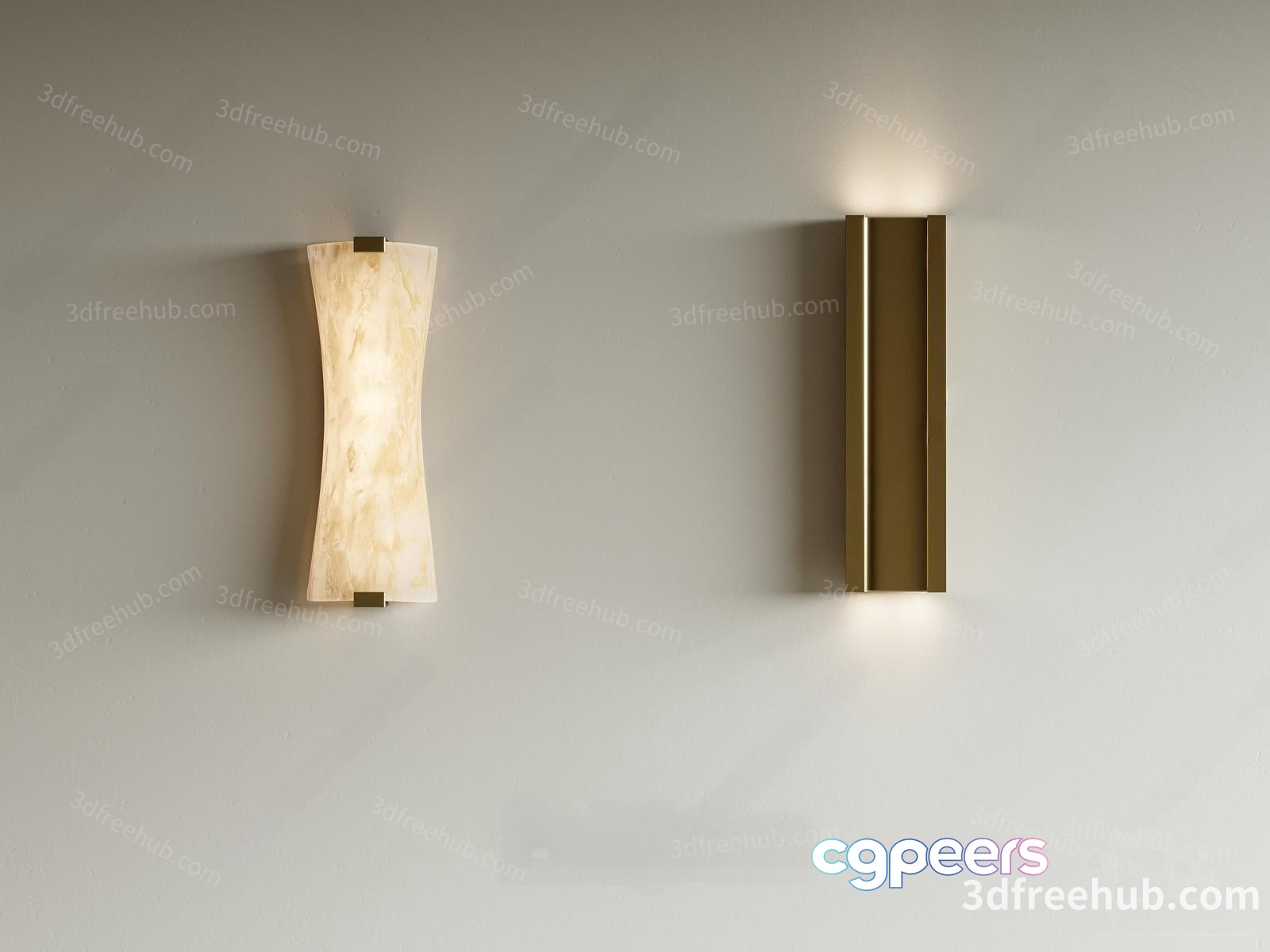 Gold Light Fixture 3D Model - 21210 - VRAY Render