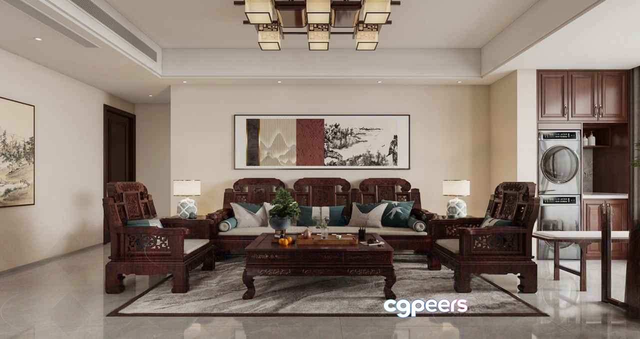Modern Living Room 3D Model - 8901 - VRAY Render Modern Living Room 3D Model - 8901 - VRAY Render