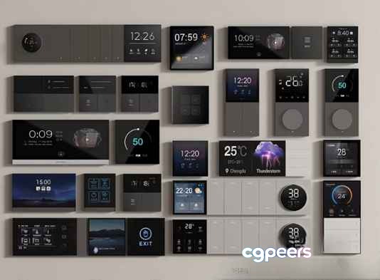 A Wall-Mounted Smart Home Control System 3D Model - 23708 - VRAY Render