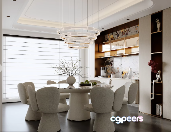 Modern Dining Room 3D Model - 11980 - VRAY Render Modern Dining Room 3D Model - 11980 - VRAY Render