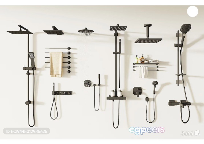 Modern Shower Fixtures 3D Model - 10472 - VRAY Render