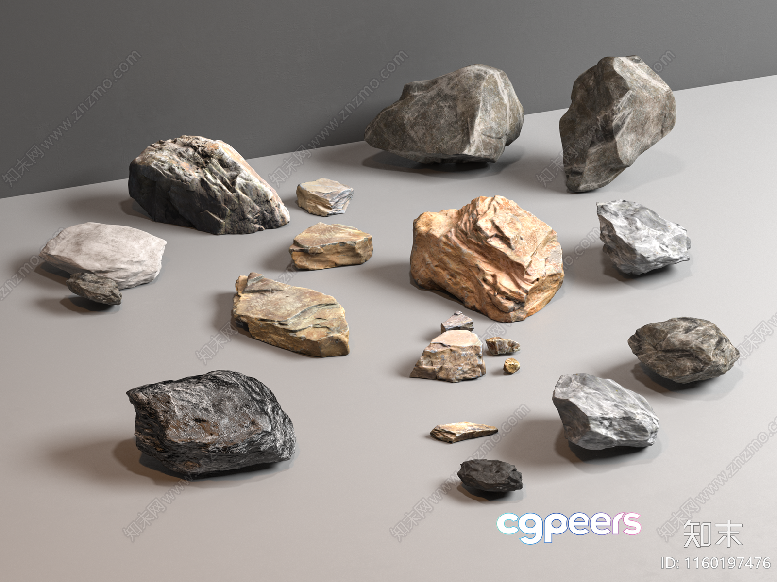 Rocks And Stones 3D Model - 21448 - VRAY Render