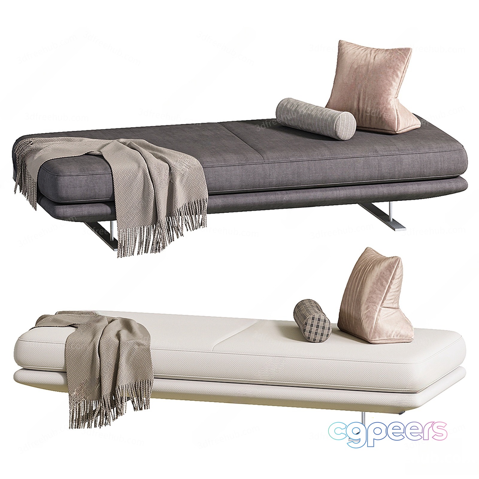 Modern Futon Sofa 3D Model - 19425 - VRAY Render