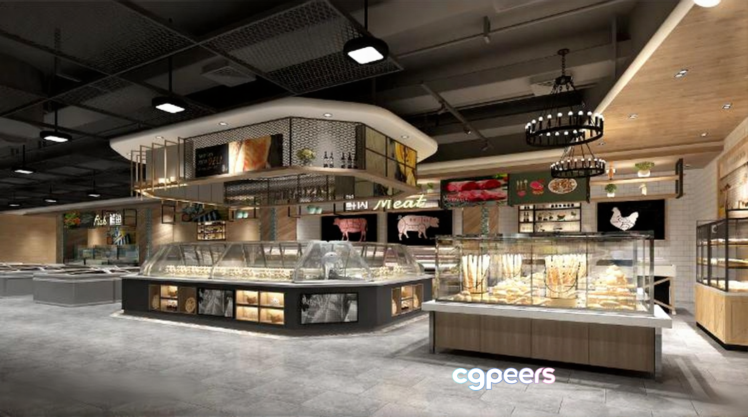 Modern Food Market 3D Model - 3071 - VRAY Render Modern Food Market 3D Model - 3071 - VRAY Render