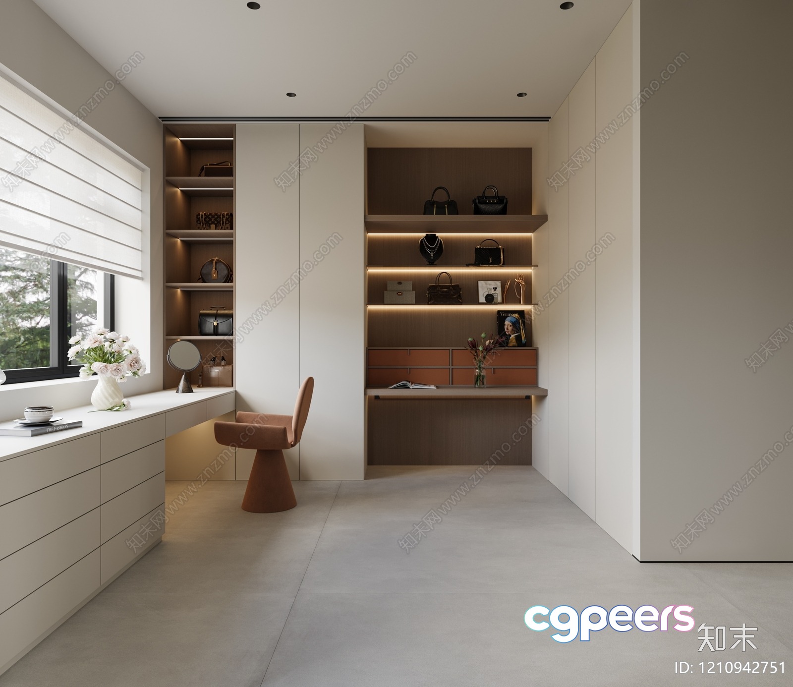 Modern Minimalist Home Office 3D Model - 10941 - VRAY Render