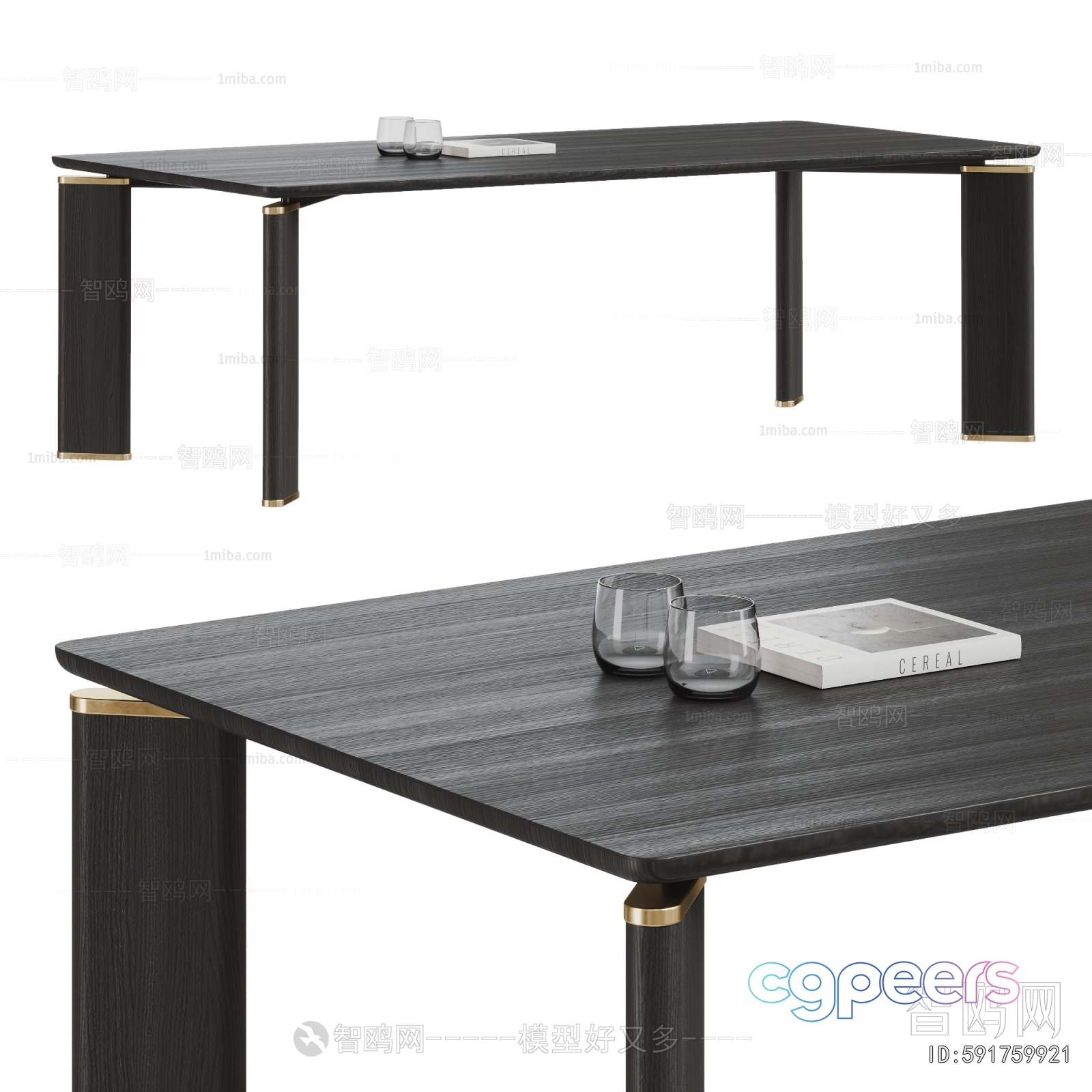 Modern Minimalist Desk 3D Model - 9011 - VRAY Render
