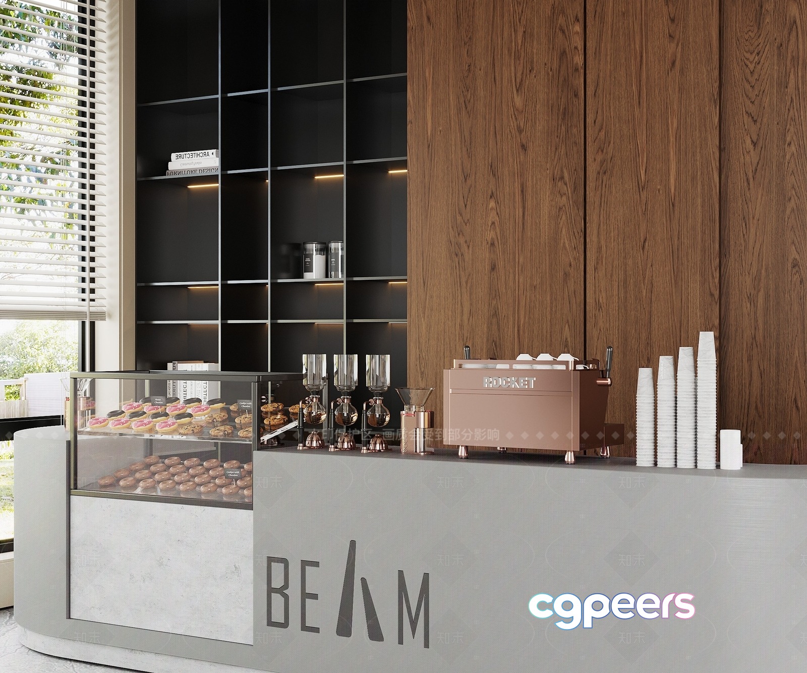A Modern Coffee Bar 3D Model - 209 - VRAY Render