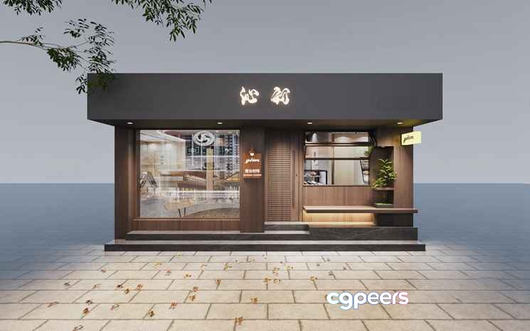 Modern Storefront 3D Model - 13800 - CORONA Render