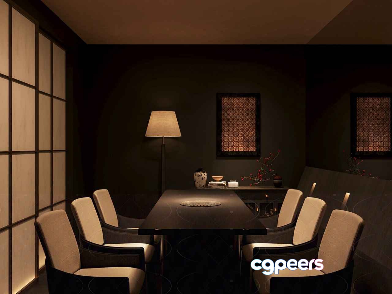 A Large Dining Table 3D Model - 23357 - CORONA Render A Large Dining Table 3D Model - 23357 - CORONA Render