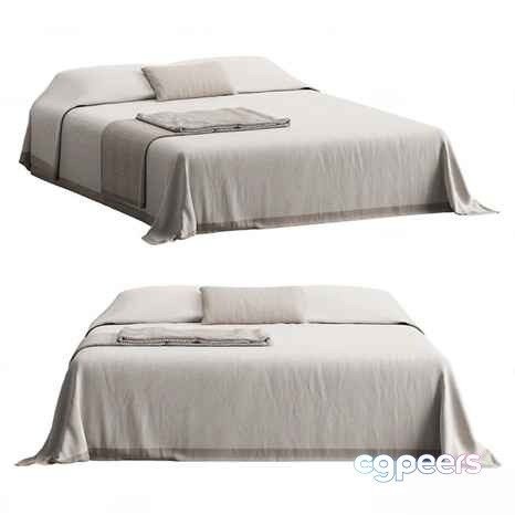 Two Beds With White Sheets 3D Model - 3635 - CORONA Render Two Beds With White Sheets 3D Model - 3635 - CORONA Render