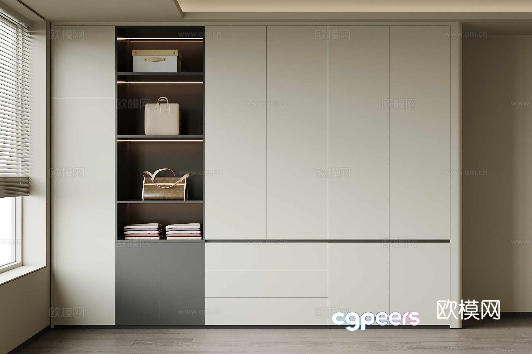 Modern Wardrobe Closet 3D Model - 13340 - VRAY Render