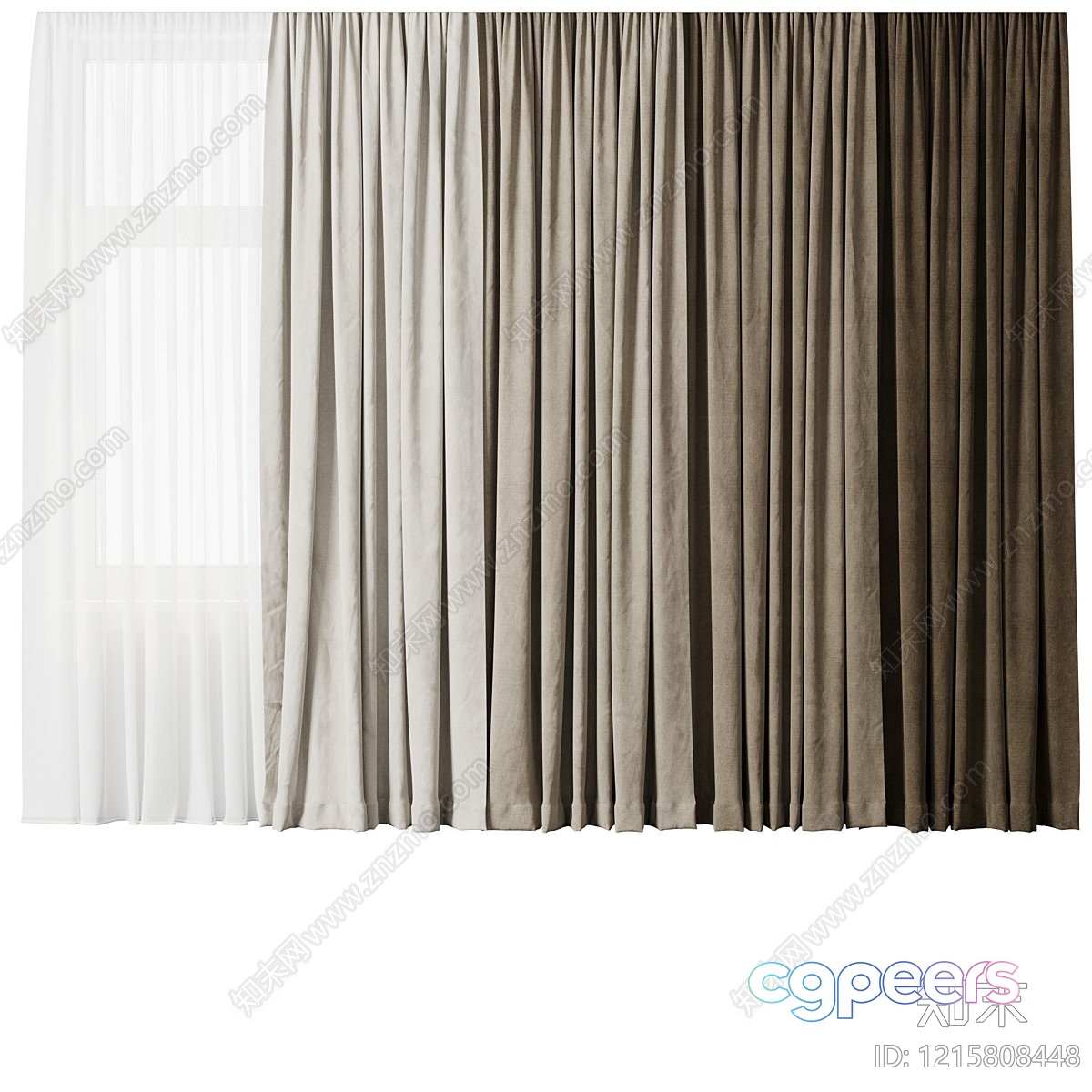 Beige Curtain 3D Model - 11617 - VRAY Render Beige Curtain 3D Model - 11617 - VRAY Render