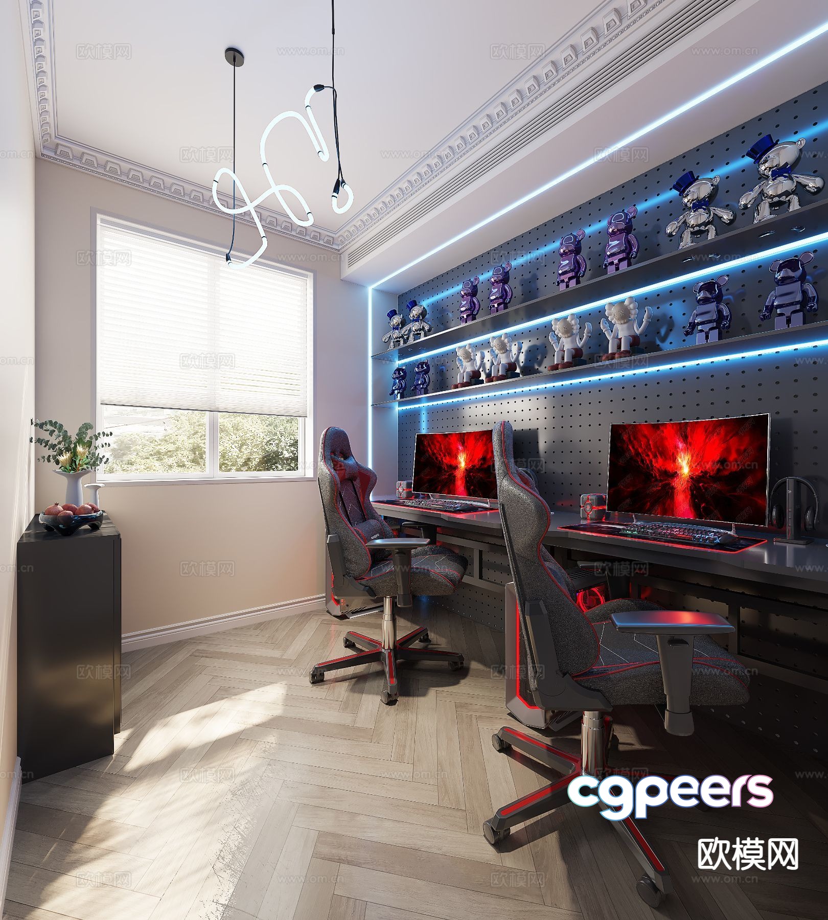 Modern Office Space 3D Model - 23140 - VRAY Render