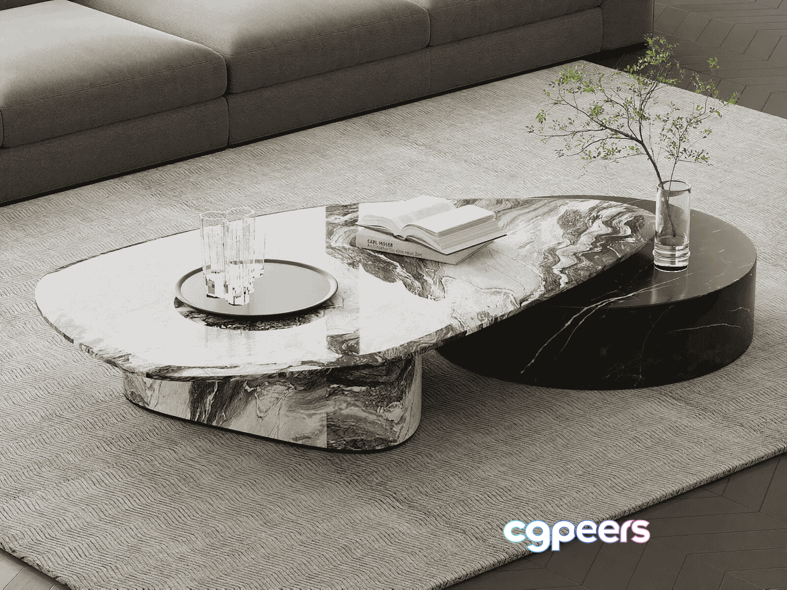 Modern Living Room 3D Model - 10326 - VRAY Render