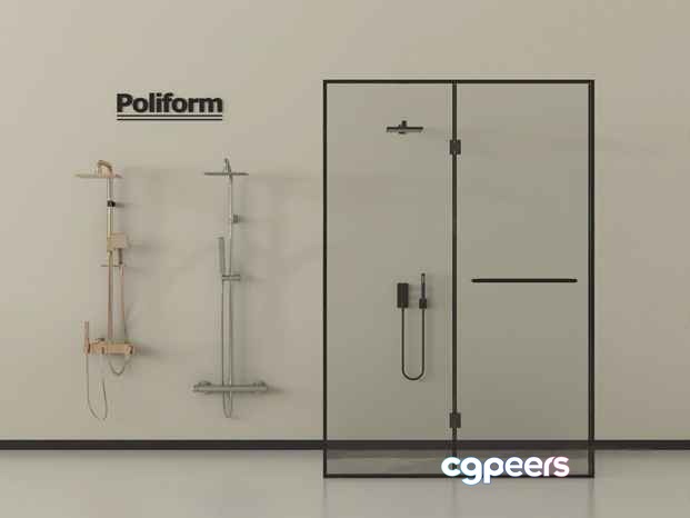 Modern Shower And Door 3D Model - 14881 - VRAY Render