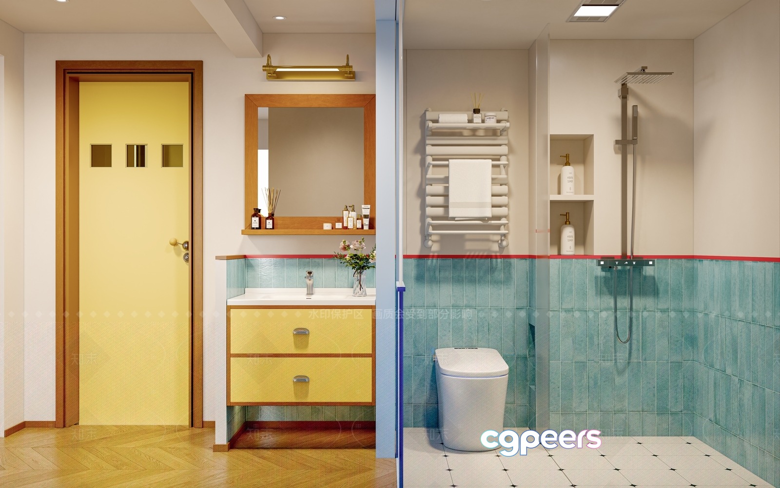 Modern Bathroom Design 3D Model - 783 - CORONA Render