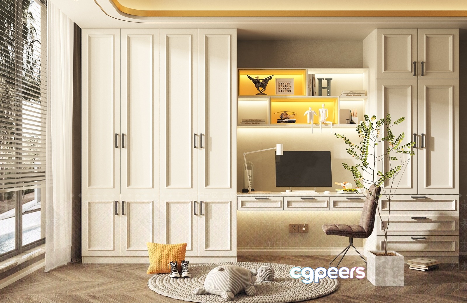 Modern Home Office 3D Model - 15459 - VRAY Render Modern Home Office 3D Model - 15459 - VRAY Render