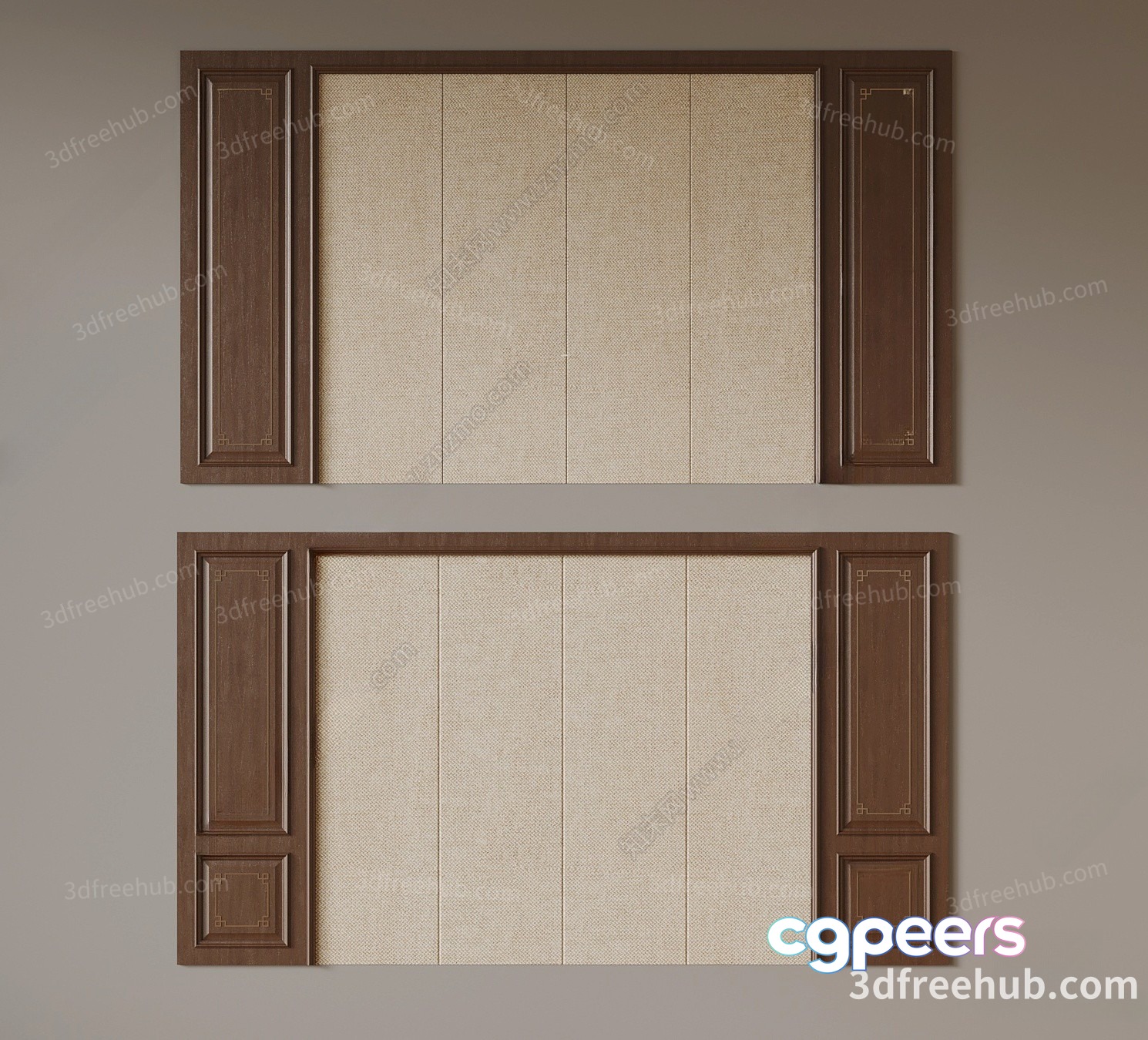 Brown Wooden Cabinet 3D Model - 20515 - VRAY Render