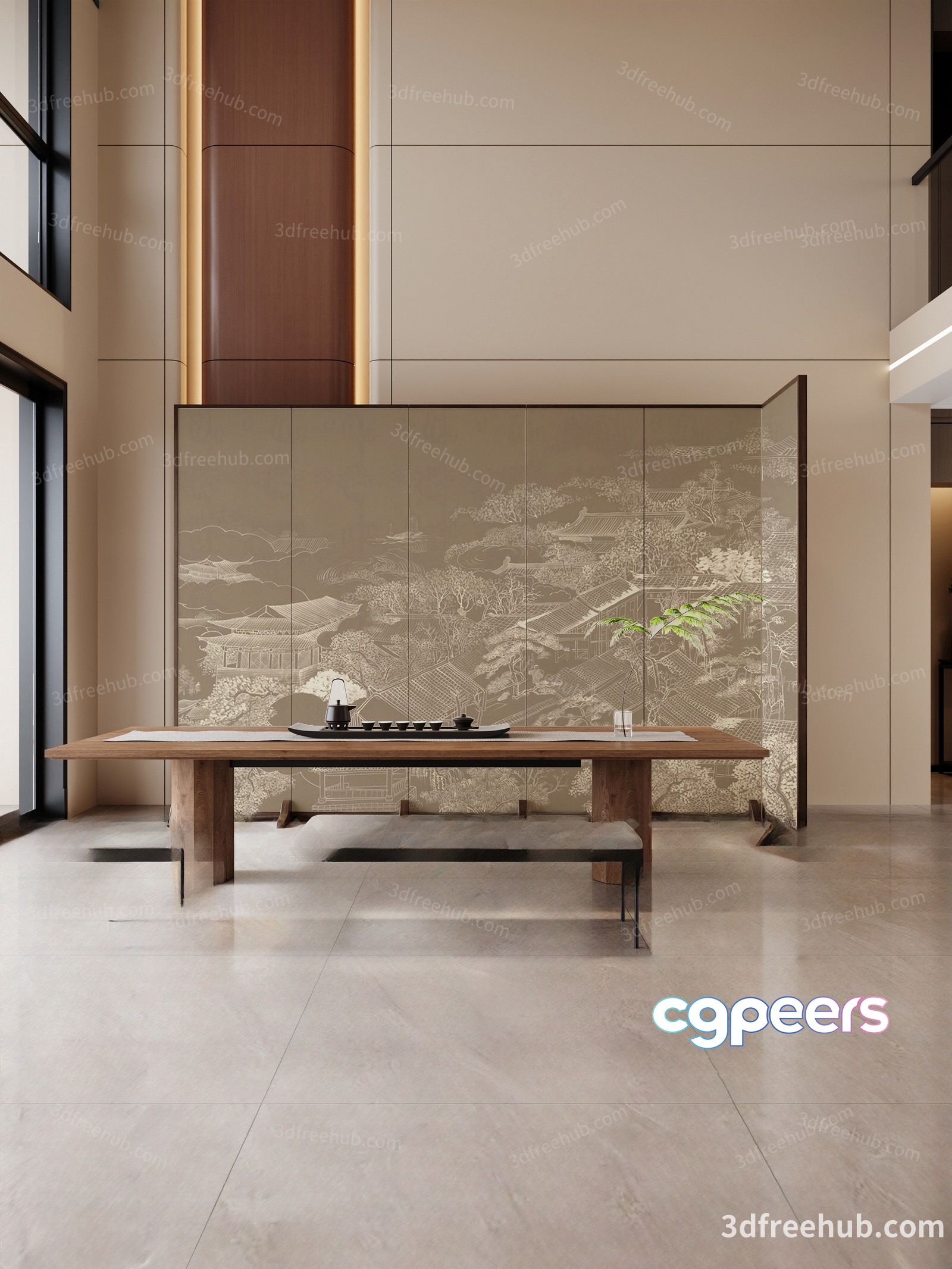 Modern Living Room 3D Model - 467 - VRAY Render Modern Living Room 3D Model - 467 - VRAY Render