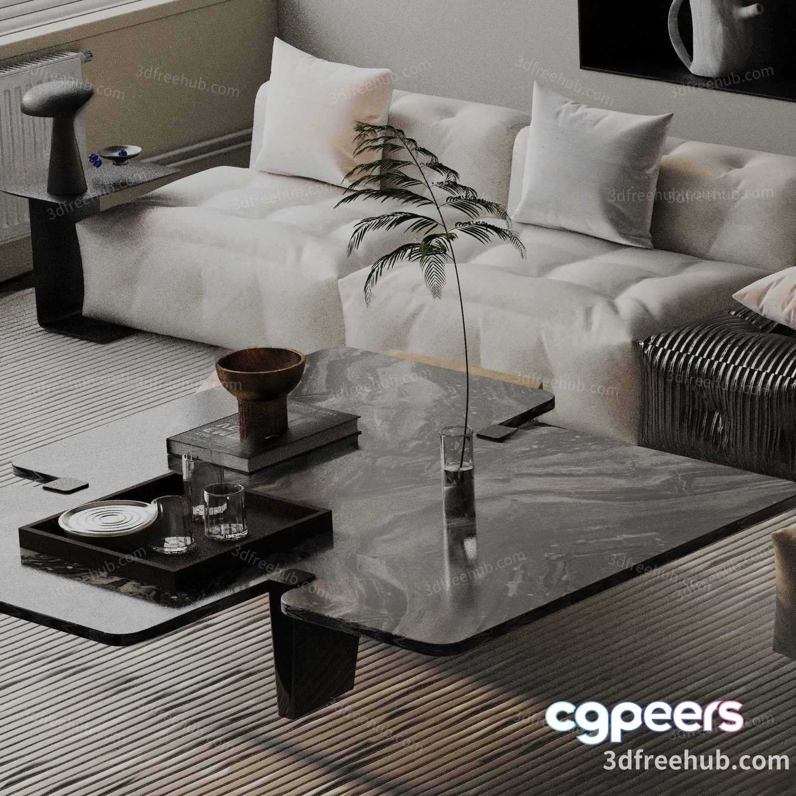 Modern Living Room 3D Model - 468 - VRAY Render
