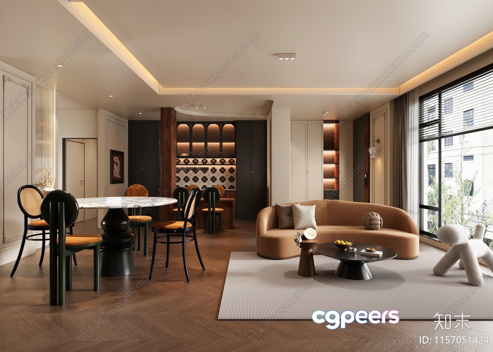 Modern Living Room 3D Model - 16008 - VRAY Render