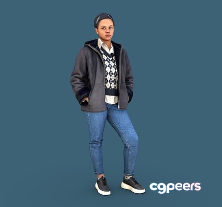 3D Game Assets - Girl In Plaid Vest 3D Game Assets - Girl In Plaid Vest