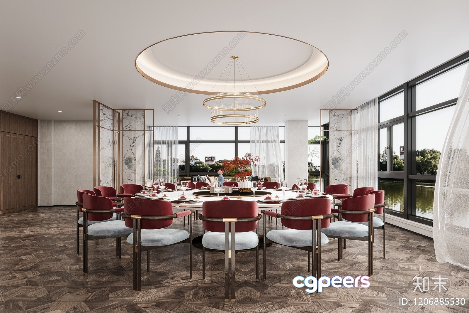 Modern Dining Room 3D Model - 19429 - CORONA Render