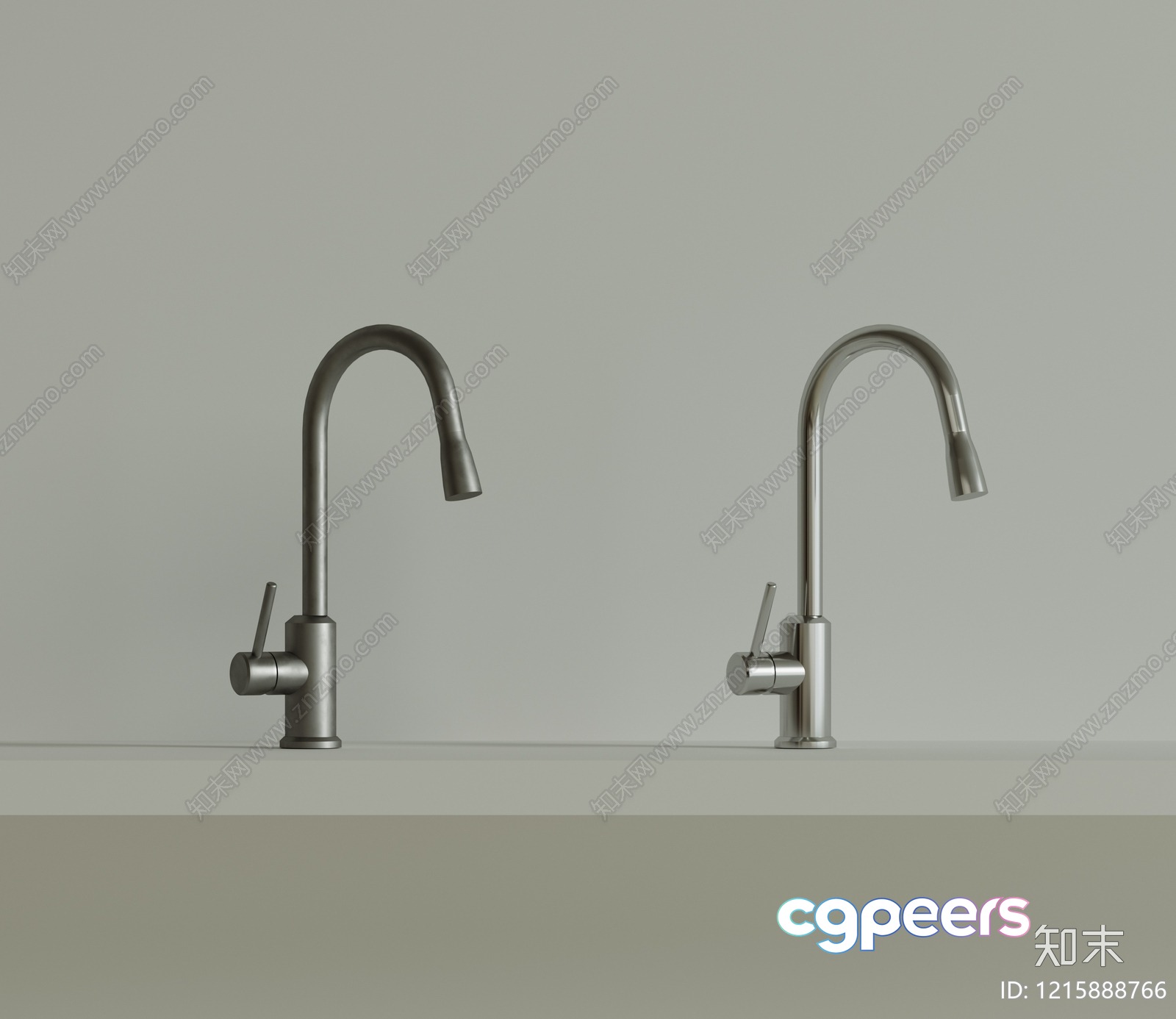 Silver Kitchen Faucet 3D Model - 12339 - VRAY Render Silver Kitchen Faucet 3D Model - 12339 - VRAY Render