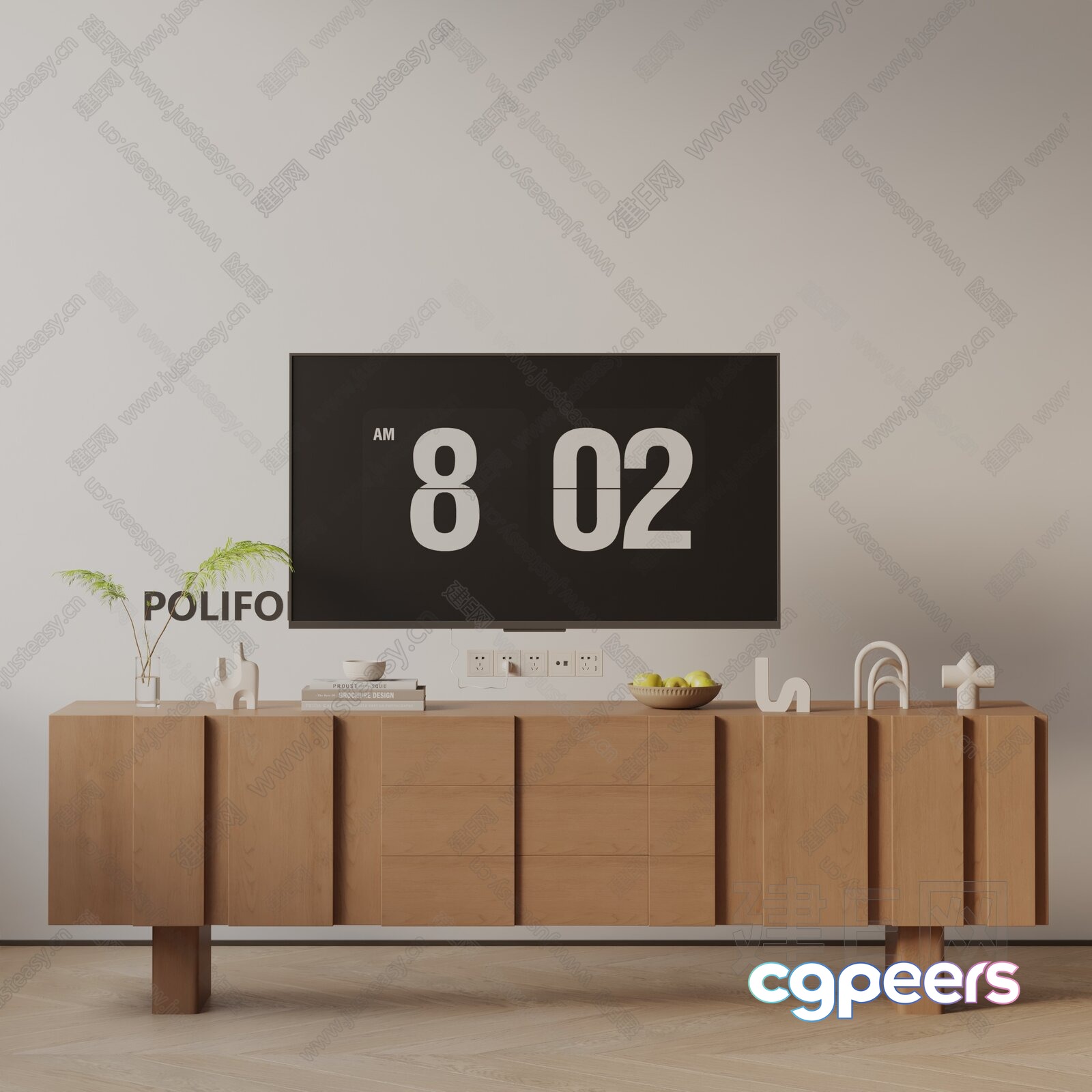 Modern Light Wood Furniture 3D Model - 4612 - VRAY Render Modern Light Wood Furniture 3D Model - 4612 - VRAY Render
