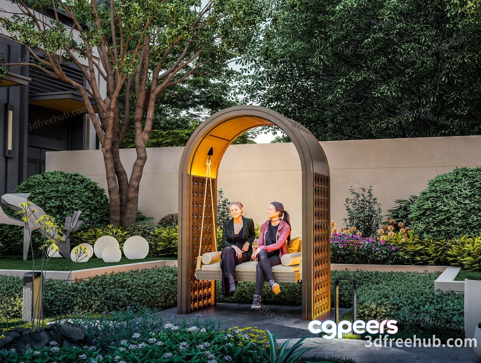 Modern Garden Swing 3D Model - 19209 - VRAY Render Modern Garden Swing 3D Model - 19209 - VRAY Render