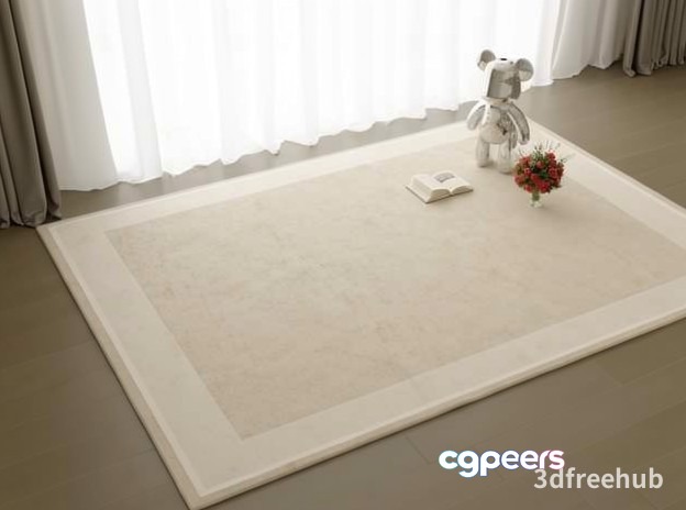White Area Rug 3D Model - 23274 - VRAY Render