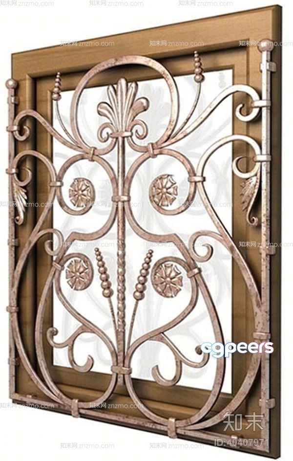 A Decorative Metal Piece 3D Model - 22915 - VRAY Render