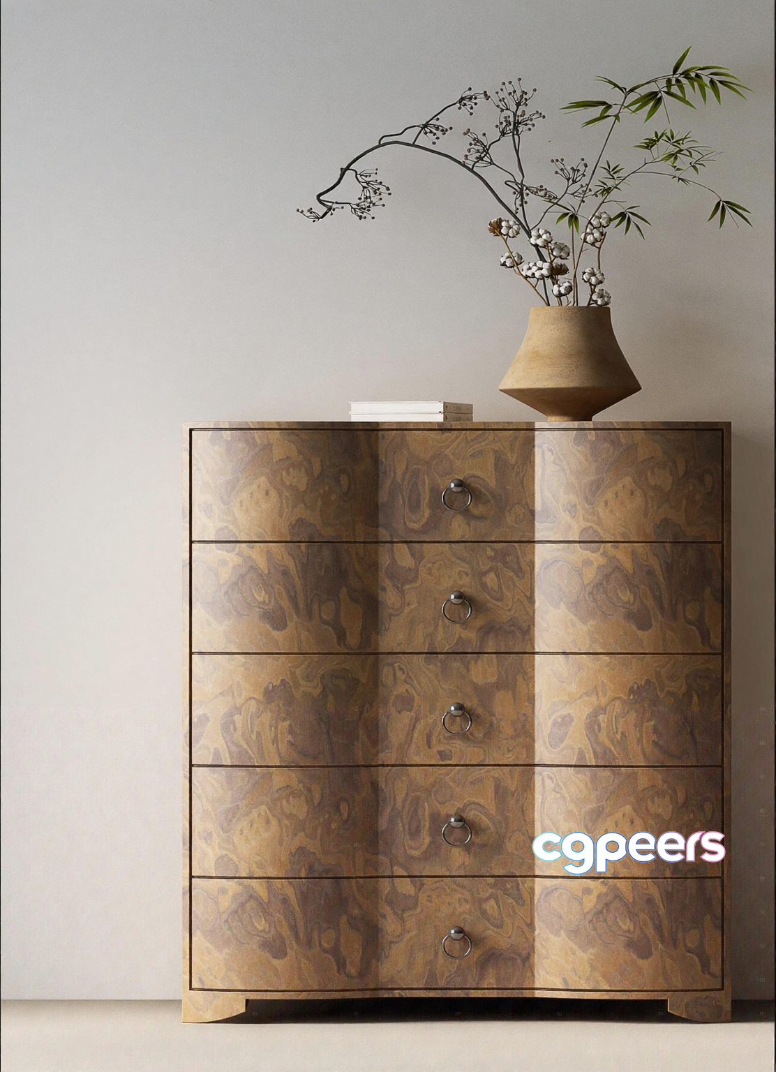 A Wooden Dresser 3D Model - 924 - VRAY Render