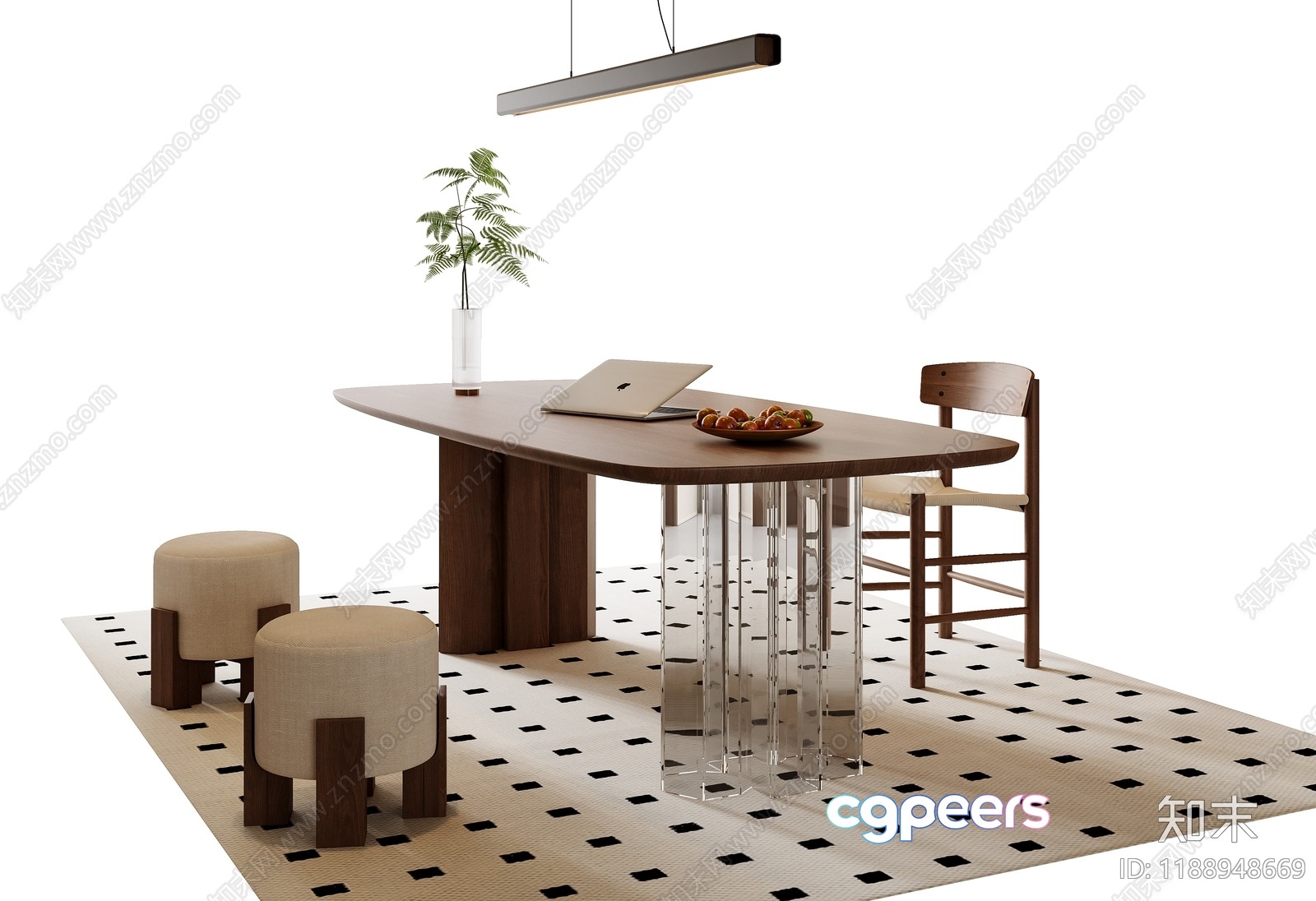 Modern Home Office 3D Model - 20684 - VRAY Render