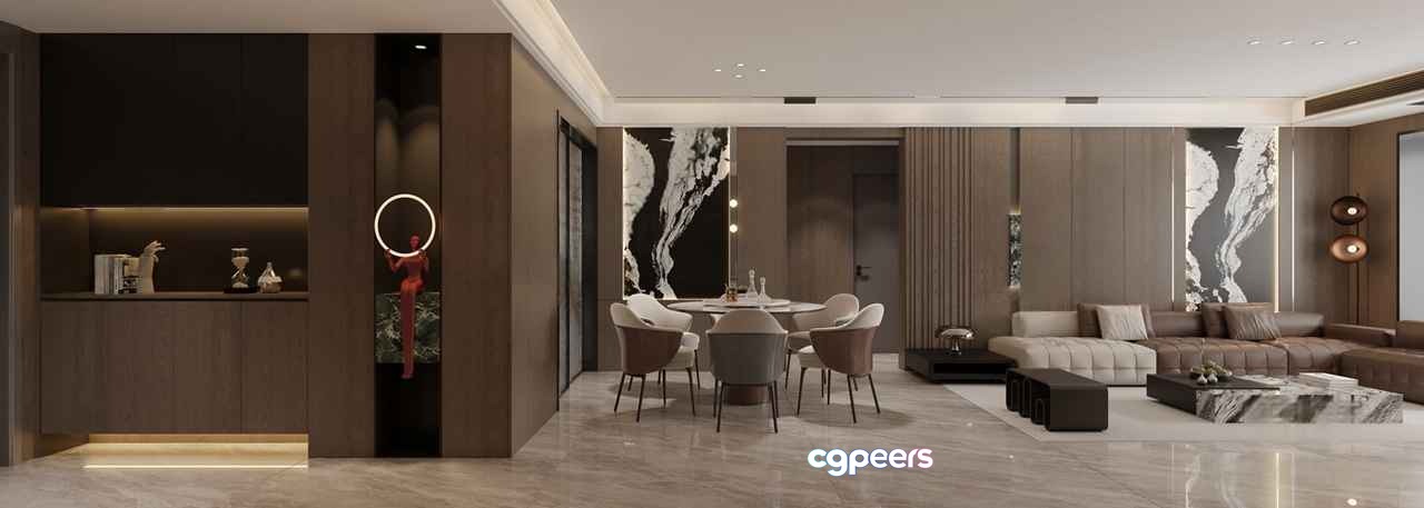 Modern Living Room 3D Model - 19733 - CORONA Render Modern Living Room 3D Model - 19733 - CORONA Render