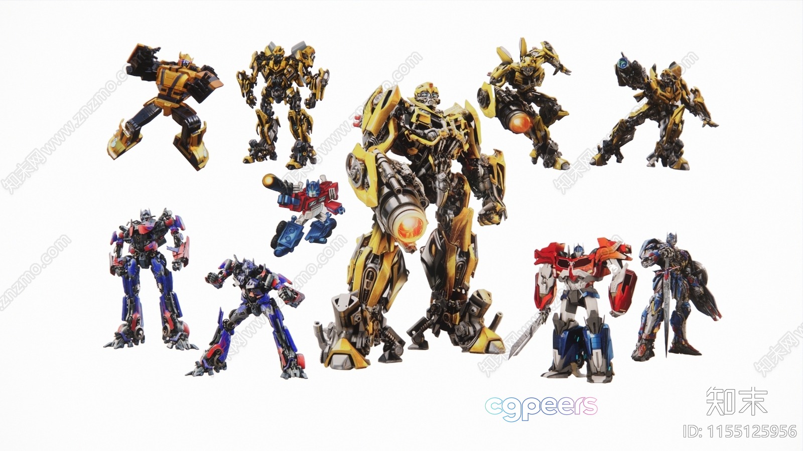 Transformers Action Figures 3D Model - 526 - VRAY Render