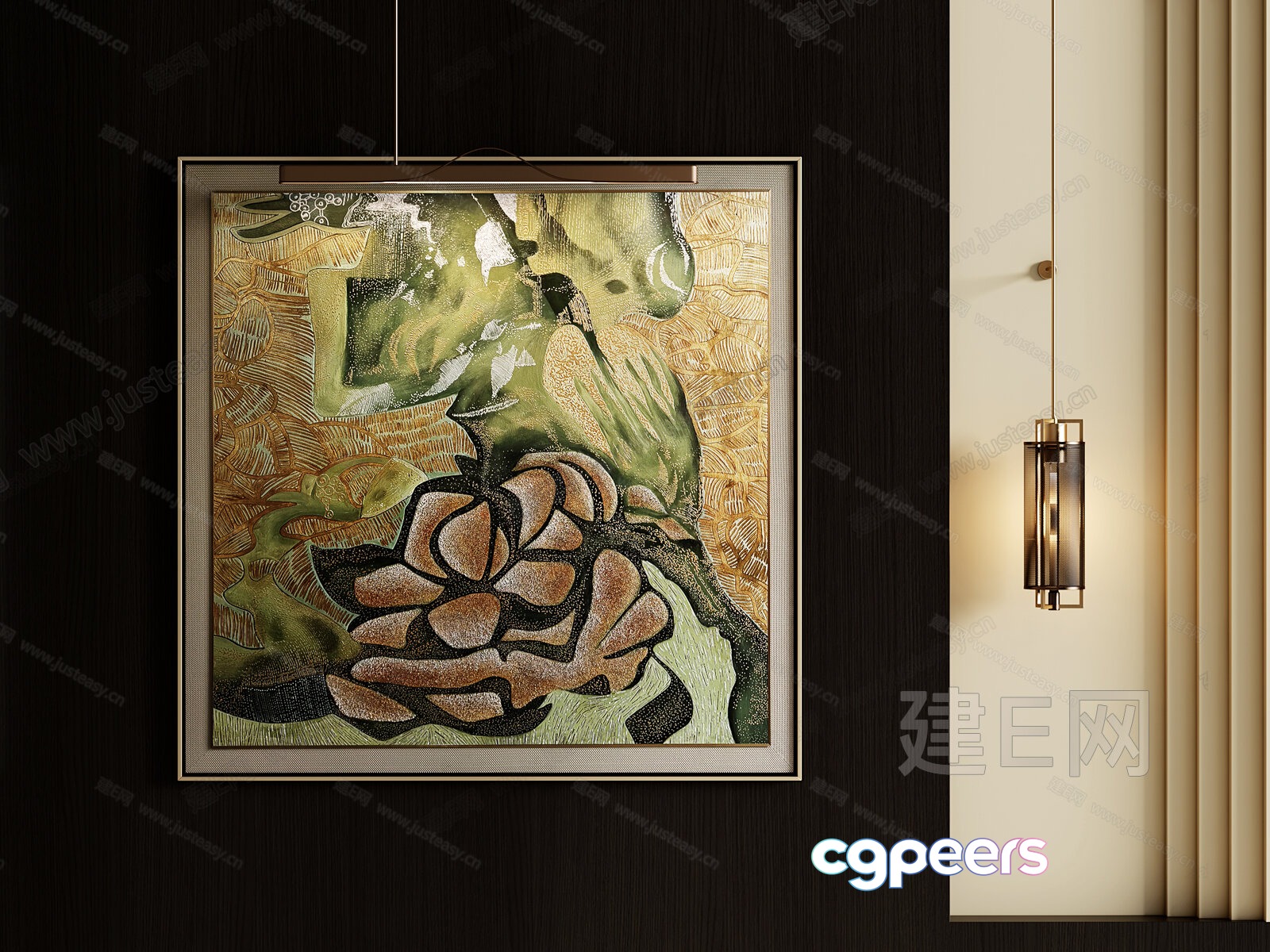 A Hanging Light Fixture 3D Model - 1929 - VRAY Render A Hanging Light Fixture 3D Model - 1929 - VRAY Render